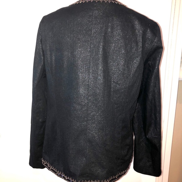 CHICO’S Black Embroidery Denim jean jacket - Picture 4 of 6